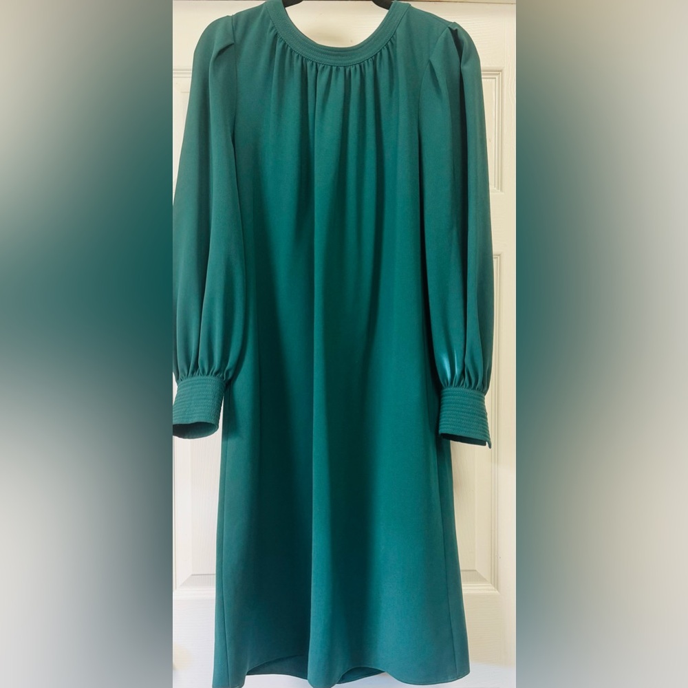 Lafayette 148 New York Teal Long Sleeve Dress - Picture 7 of 16